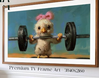 Küken hebt Gewichte - Samsung Frame TV Art (Digitaler Download)