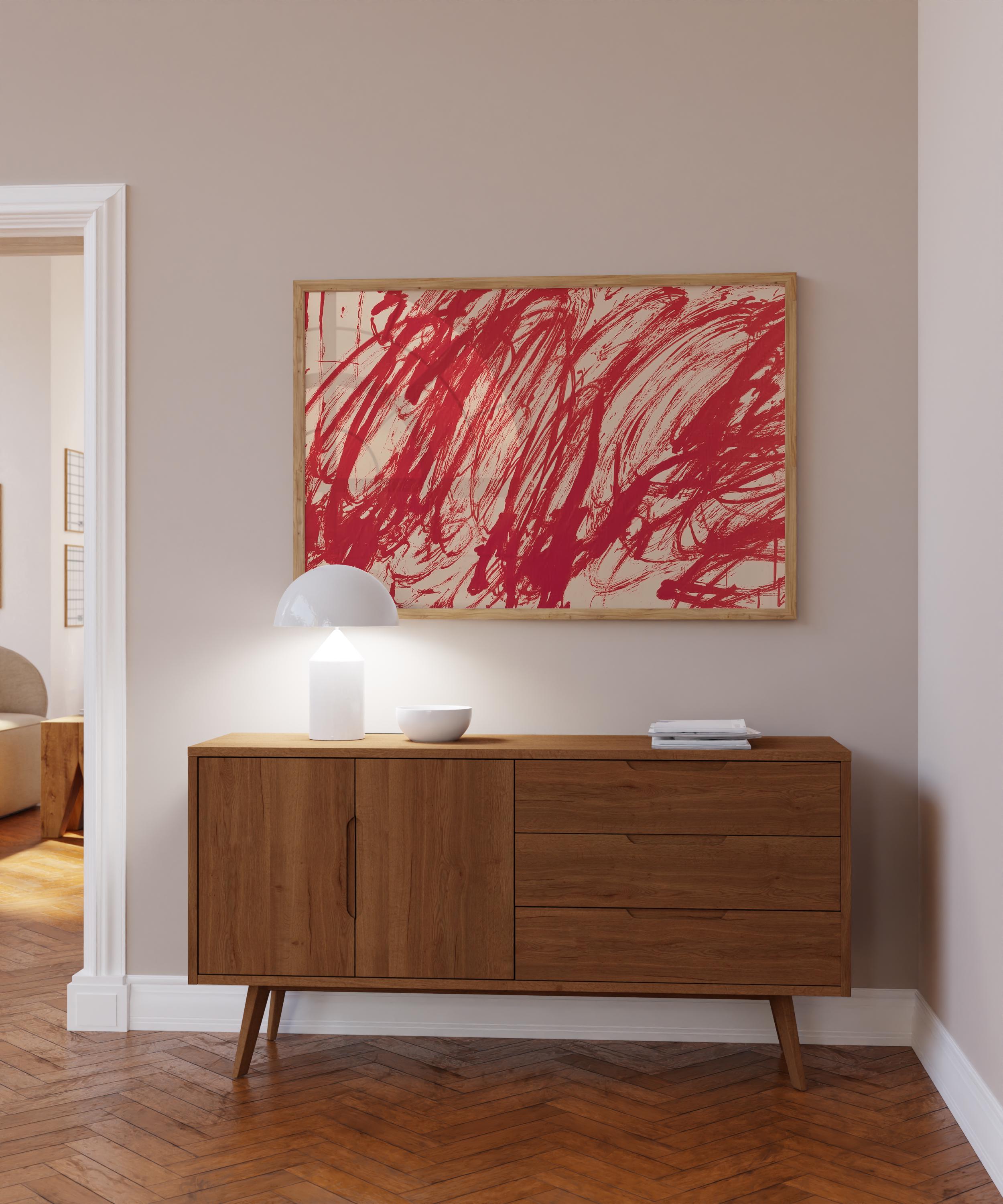 Red Abstract Expressionist Art Print | Bold Brushstroke Wall Art ...