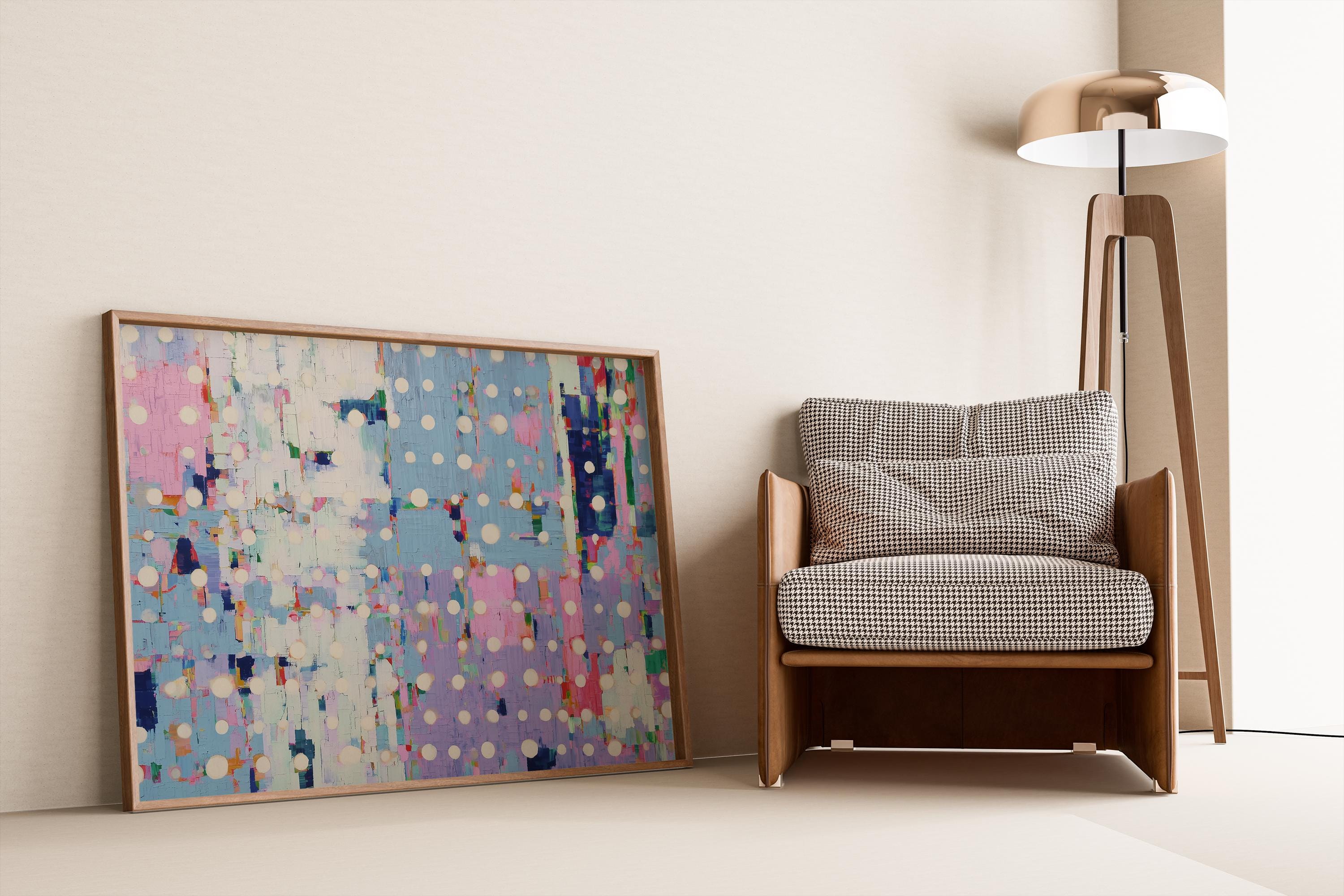 Colorful Abstract Dot Wall Art | Modern Textured Print | Pastel Pop Art ...