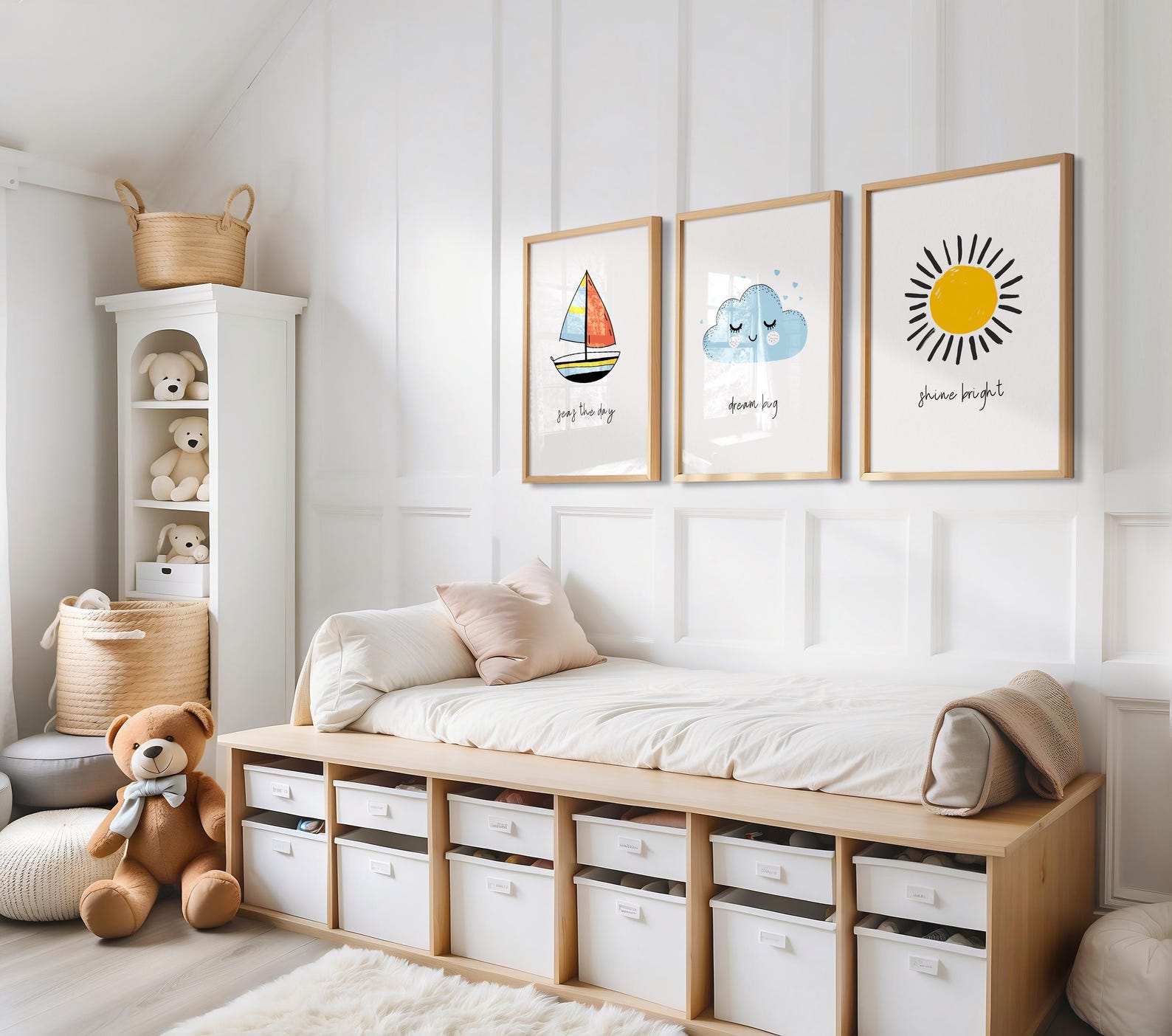 Motivational Kids Wall Art Posters, Animal Nursery Prints Set, Positive