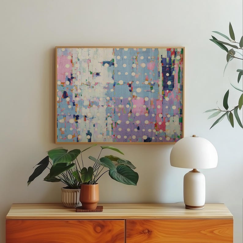 Colorful Abstract Dot Wall Art | Modern Textured Print | Pastel Pop Art ...