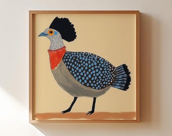 Perlhuhn Perlhuhn Art Print: Verspielte Volkskunst (Digitaler Download)