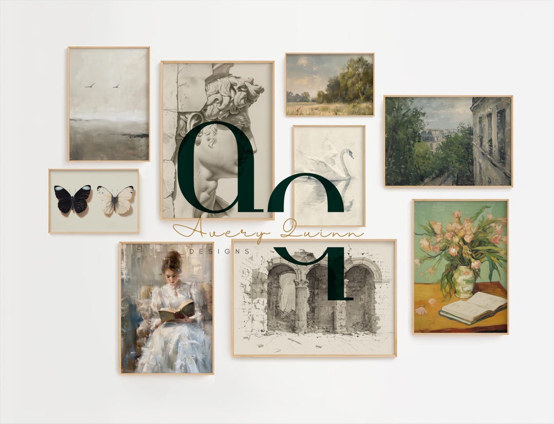 Light Academia Decor, Set of 9 Prints, Vintage Gallery Wall Art Set ...