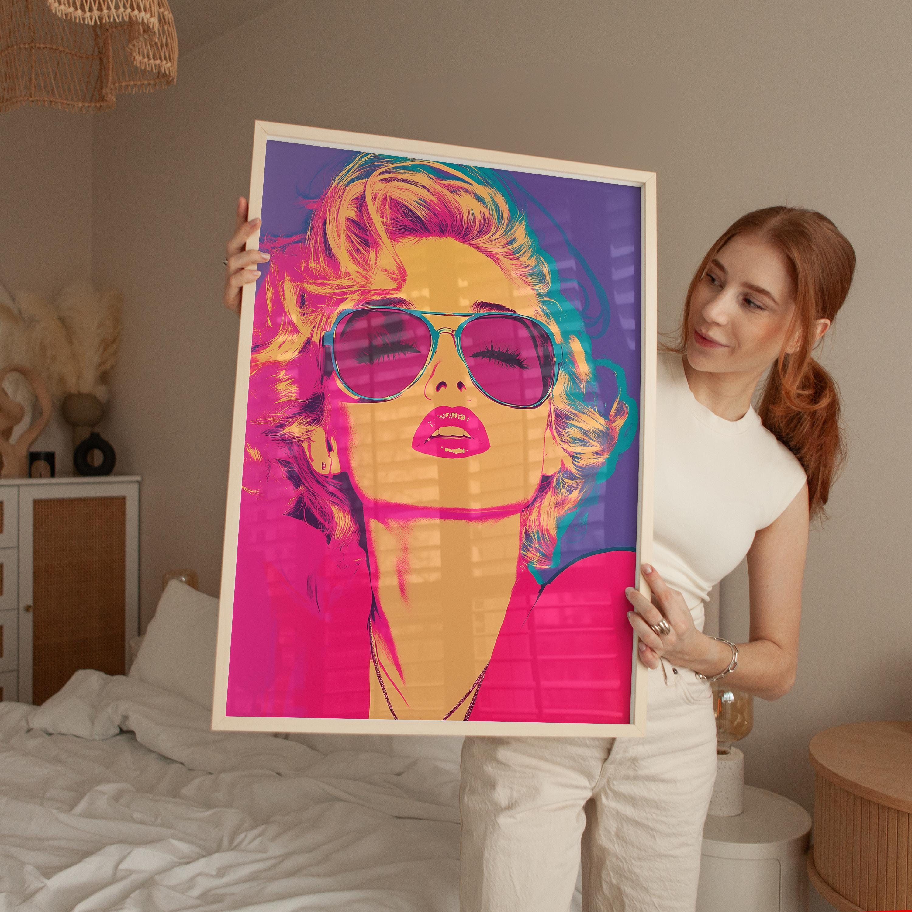 2417 Glam Fashion Female Vintage Pop Patterned Belt Portrait Canvas Wall il_fullxfull.5748839197_pind.jpg main image 2