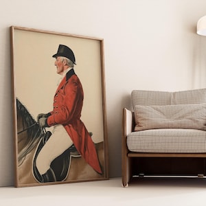 Stampa digitale equestre vintage, arte della caccia alla volpe, arredamento country inglese, arte murale Cottagecore, stampa Heritage Home, estetica Country Club