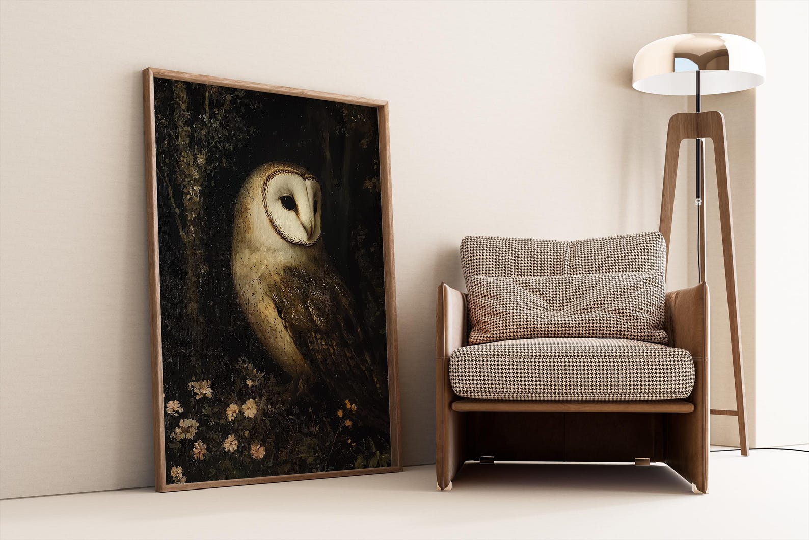 Vintage Barn Owl Art Print: Dark Academia Gothic Decor (digital ...