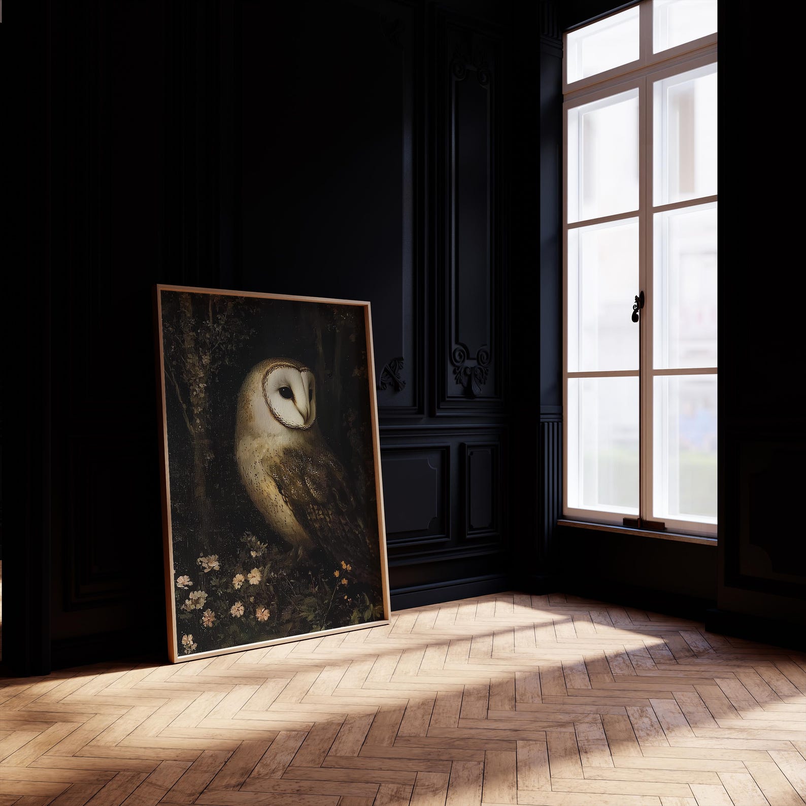 Vintage Barn Owl Art Print: Dark Academia Gothic Decor (digital ...