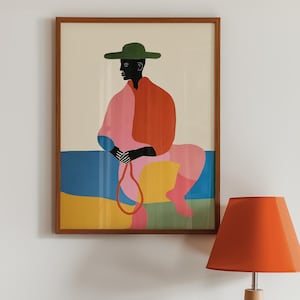 Modern Cowboy Art Print: Bold Western Rodeo Decor (Digital Download