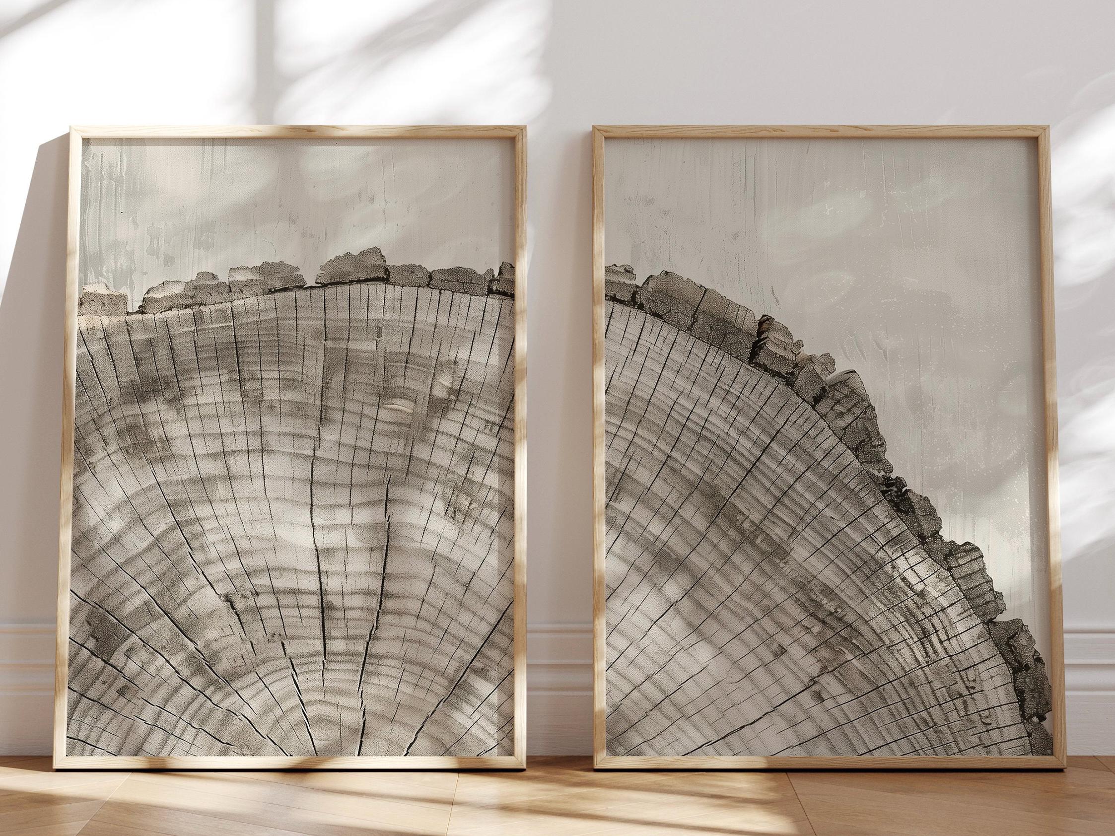 Set Di 3 Quadri Su Tela Con Cornice – Decorazione Moderna A Tema Albero E Spirale Per Salotto E Camera - 2