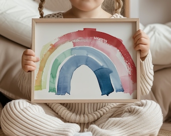 Watercolor Rainbow Art Print: Abstract Nursery Decor (Digital Download)