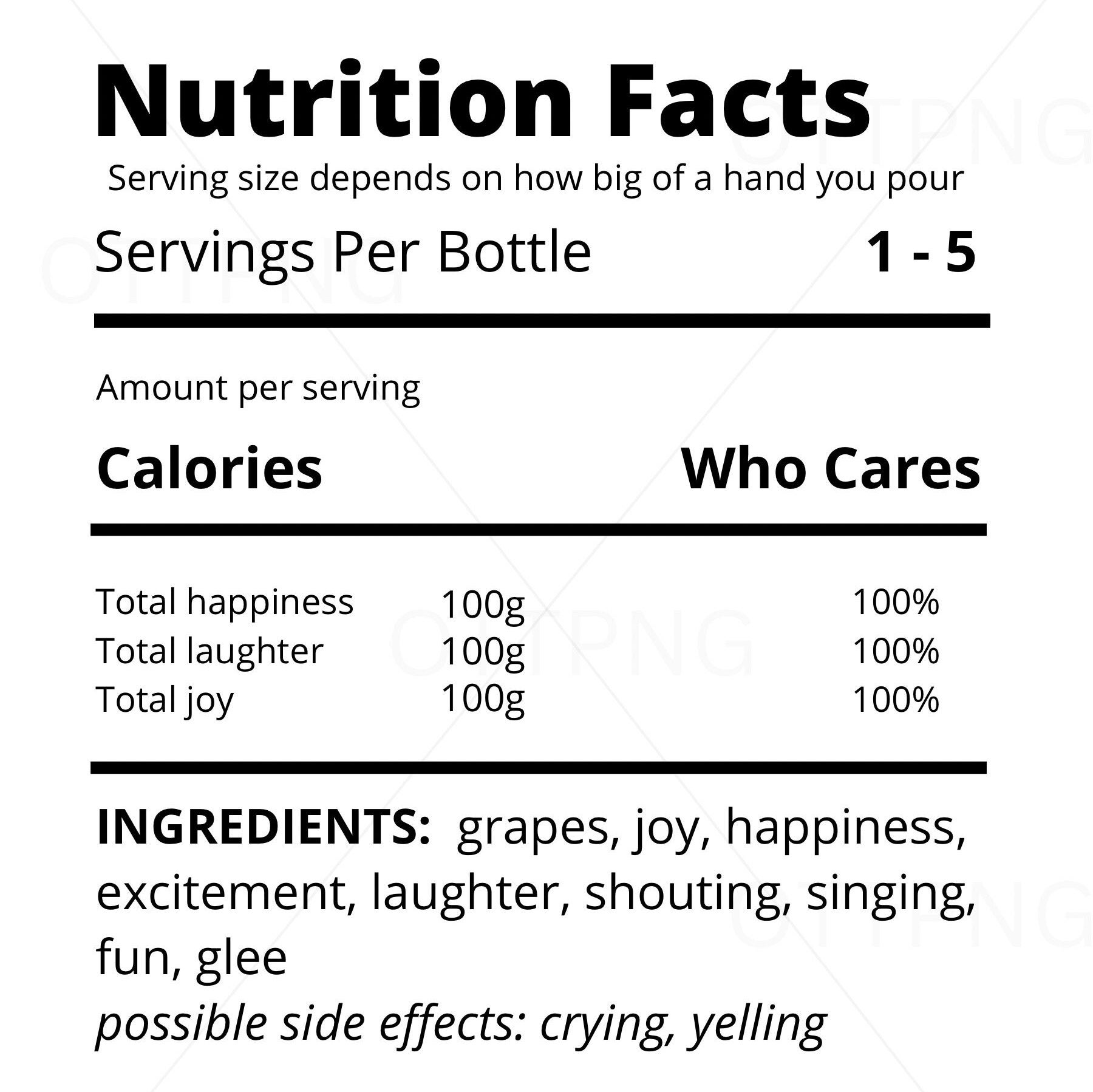 Wine Nutrition Facts PNG Download Digital File Drink Wine Lovers Art