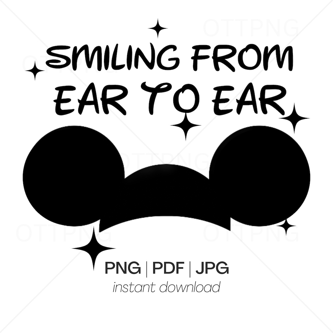 Mickey Mouse Mini Ears Ear World PNG PDF JPG Print Download Digital ...