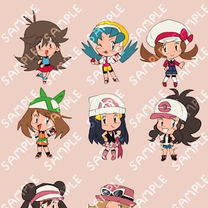 Calcomanías de estilo clásico Pokegirls 2 IN.