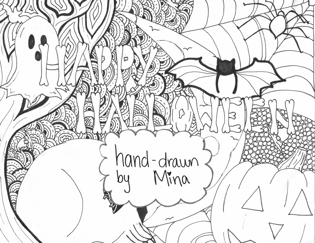 Halloween Coloring Page Etsy