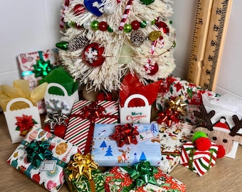Miniature Wrapped Christmas and Hanukkah Gifts