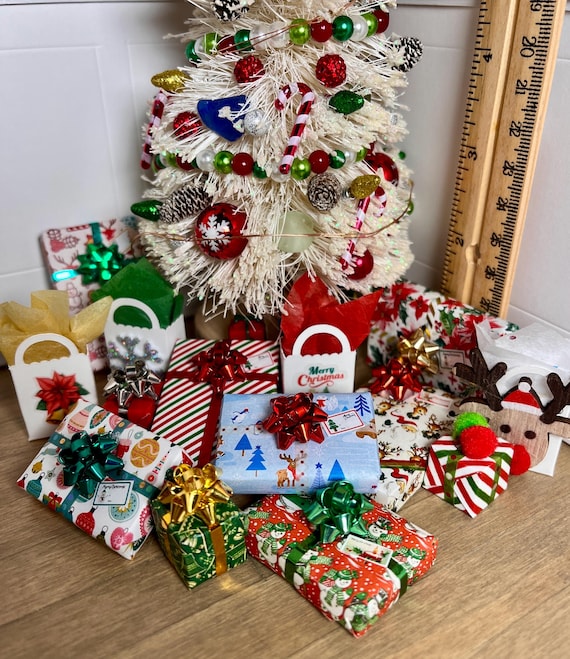 Miniature Wrapped Christmas and Hanukkah Gifts