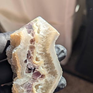 Unique Fluorite Raw tower with Calcite, Yellows and Purples
