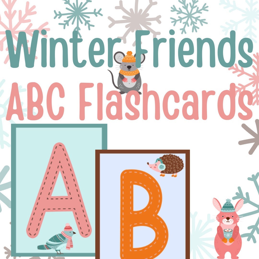 ABC Flashcards Winter Friends Letters Alphabet Flash Cards - Etsy