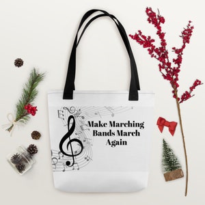 Make Marching Bands March Again, Music Note Tote bag