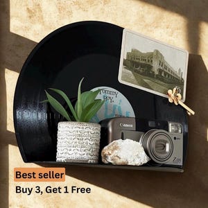 Vinyl Record Shelf — Buy 3 Get 1 Free — Wall Hangings Included