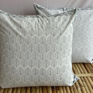 Hand Block Cushion Cover, Beautiful Floral Printed Pillowcases, Bohemian Style Sofa Shams, Organic Cotton Pillows, Boho Pillows, Home Décor