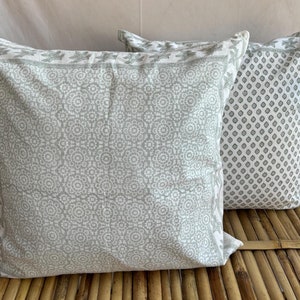 Block Printed Cotton Cushion Cover, Handmade Ethnic Pillow Cover, Handcrafted Sofa Pillow Shams, Natural Dye Throw Pillow Cover, Boho Gifts