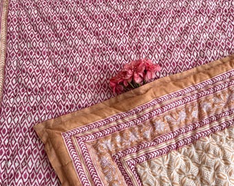 ハンドブロックプリントキルト　ベビーキルト 楽天市場】ベビーキルト おくるみ インド綿 ブロックプリント