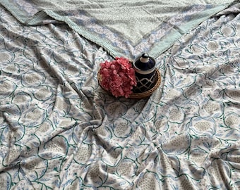 Anokhi Indische Jaipuri AC DOHAR Block Print Quilt Gedruckt Reversible Mazedonien / Jaipuri Baumwolle Handgefertigte Blumendecke