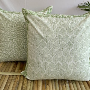 Hand Block Print Cotton Pillow Cover ,Bohemian Cushion Covers, Boho Cotton Cushion, Ethnic Pillow Cover, Valentine&#39;s Day Decorative Pillow