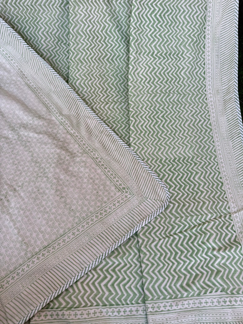 Jaipur Hand Block Printed Dohar Quilt Handmade Jaipuri Rajai, Indian