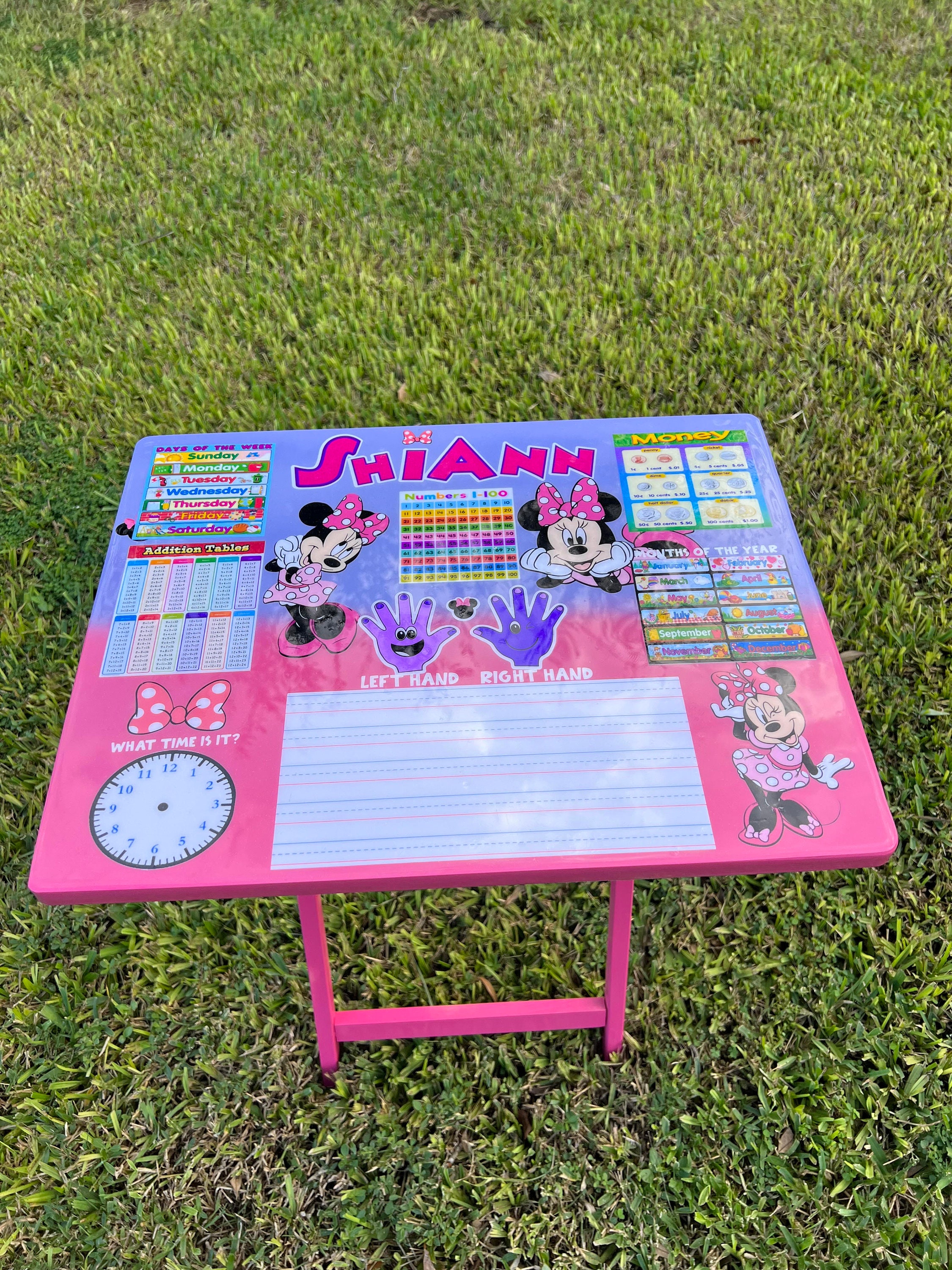 Folding Tray Table Learning Table Custom TV Tray Kids Learning Table Gifts  for Kids 