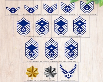 Fast Shipping! U.S. Air Force Rank Insignia Cookie Cutter Set  - Custom Baking Gifts