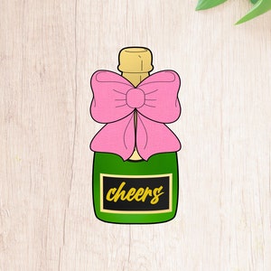 Fast Shipping! Champagne Bottle With Bow Cookie Cutter. Wedding Cookie Cutter
