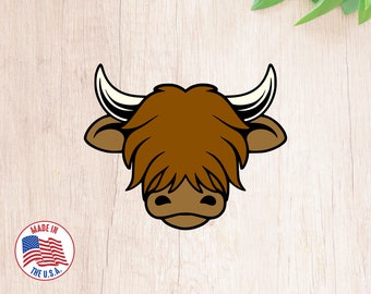 ¡Envío rápido! Cortador de galletas con forma de cabeza de vaca de las Tierras Altas