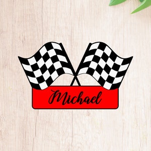 Fast Shipping! Race Car Flag Plaque Cookie Cutter-Style 1