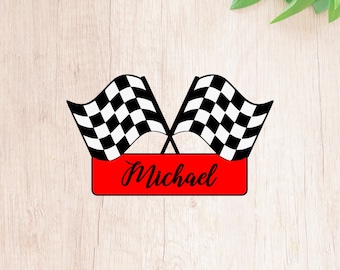 Fast Shipping! Race Car Flag Plaque Cookie Cutter-Style 1