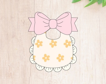 Cortador de galletas Baberos con lazo. Cortador de galletas para baby shower. Cortador de galletas de bautismo.