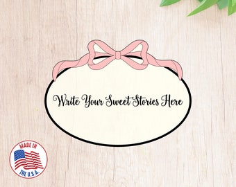 Fast Shipping! Oval Plaque With Bow Cookie Cutter