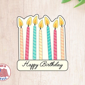 Fast Shipping! Slim Birthday Candle Plaque Cookie Cutter