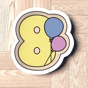 Fast Shipping! Balloon Number 8 Cookie Cutter - Birthday Baking Gift