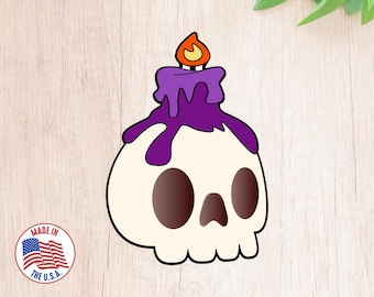 Skull Candle Holder Cookie Cutter - Halloween Baking Gift