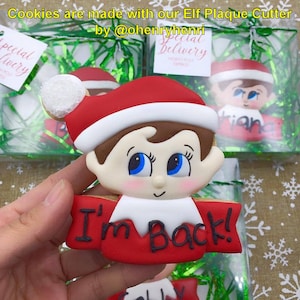 Fast Shipping! Christmas Elf Plaque Cookie Cutter - Winter Baking Gift