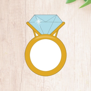 Fast Shipping! Diamond Ring Cookie Cutter. Wedding Cookie Cutter