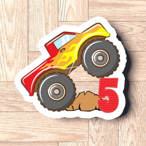 Fast Shipping! Monster Truck Number 5 Cookie Cutter - Birthday Baking Gift