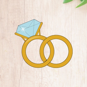 Fast Shipping! Wedding Ring Set Cookie Cutter. Wedding Cookie Cutter