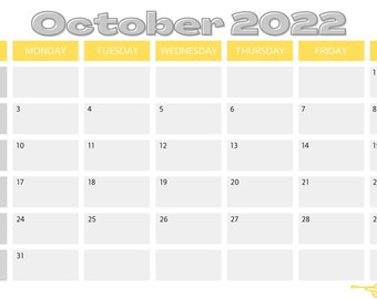 OCTOBER Monthly Planner - Etsy