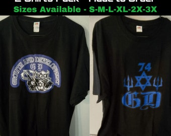 2 Gangster Disciples Nation Shirts package - GDN - Growth & Development - Sizes made to Order s-m-l-xl-2x-3x - Hood Kings Memorabilia Shirts