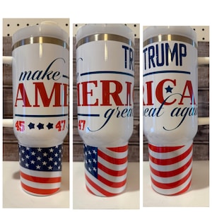 40 oz Tumbler with handle, Trump Tumbler, MAGA, Presidential Tumbler, 47th President