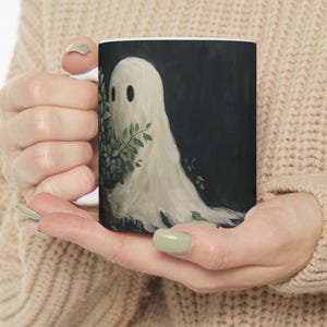 Ceramic Mug, Halloween Ghost Mug Cute Spooky Plant Ghosts, Halloween Mug, Ghost Coffee Cup, Spooky Mug, Cute Ghost Cup, Halloween Kitchen