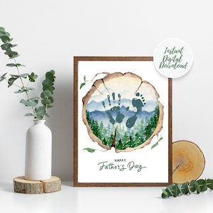vaderdag knutselen van kinderen babys peuters, handafdruk aandenken, gepersonaliseerde voetafdruk kaart, pasgeboren knutselcadeau voor vader vaderdag diy kaart
